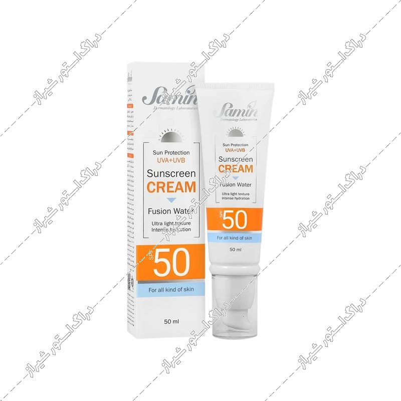 ثمین ضدآفتاب فیوژن واتر SPF 50 مناسب انواع پوست 50 میل