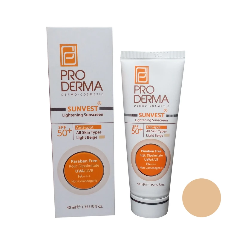 پرودرما کرم ضدآفتاب و روشن کننده لک های پوست با SPF 50